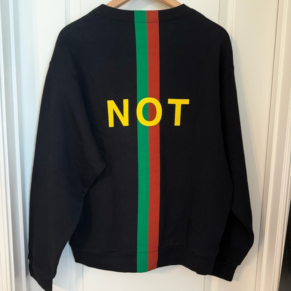 Gucci “Fake/Not” Print Cotton Jersey Sweatshirt 'Black' - Picture 8 of 11